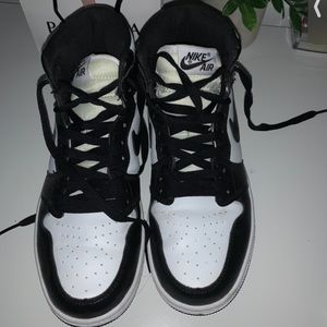 black and white shoes